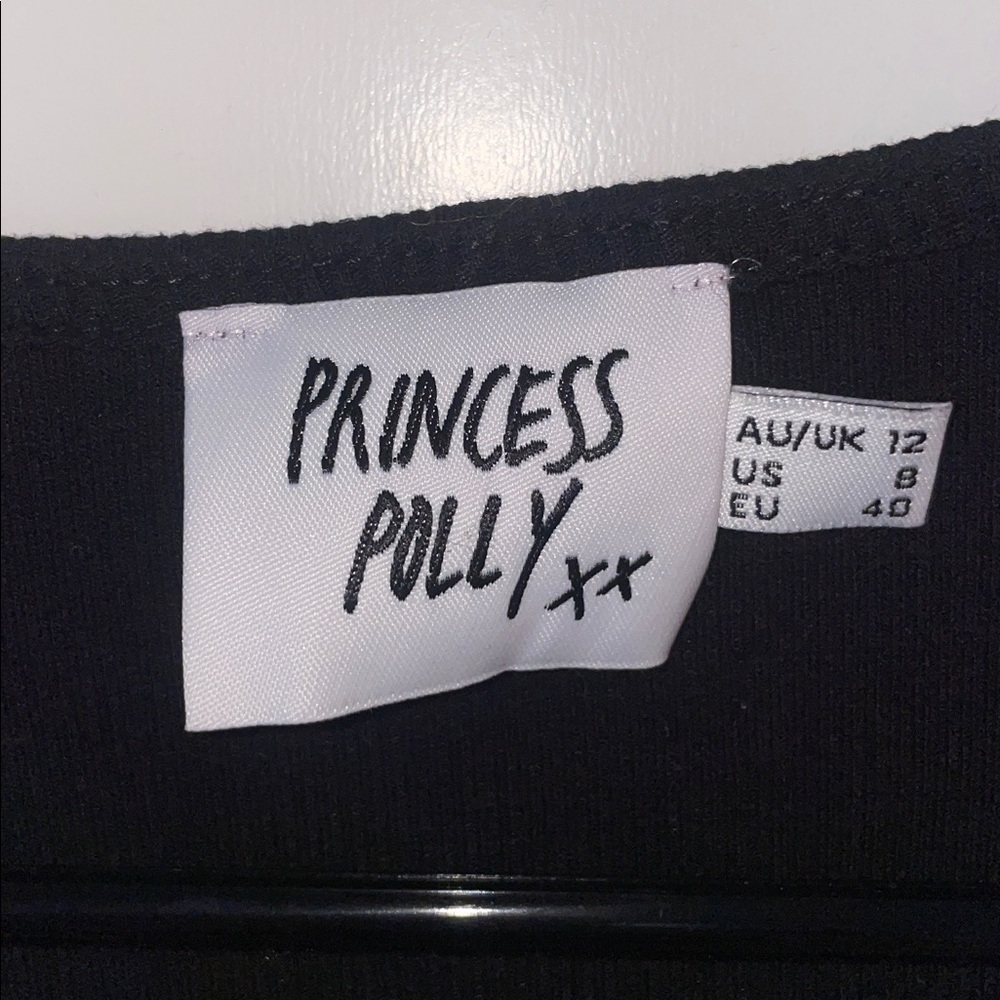 Princess Polly black Hook Closure long sleeve crop top size 8 - Picture 3 of 4